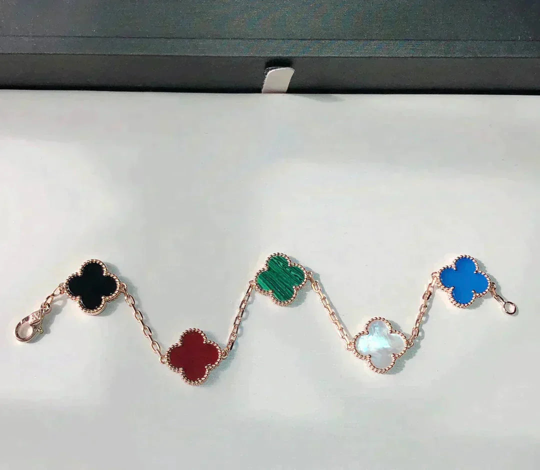 [Marin-Jewelry]CLOVER 5 MOTIFS MULTICOLOR BRACELET
