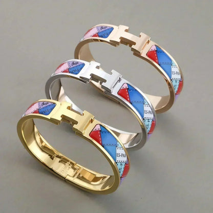 [Marin-Jewelry]H BRACELET DOTTED BORDER 12MM
