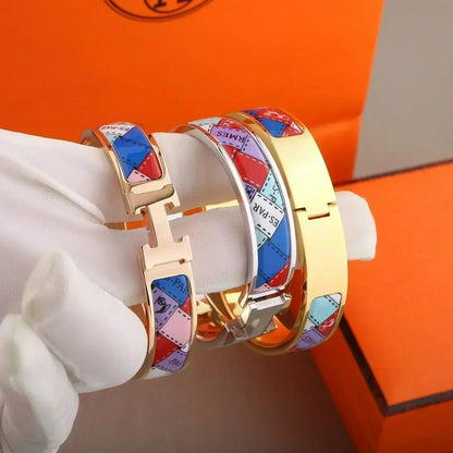 [Marin-Jewelry]H BRACELET DOTTED BORDER 12MM