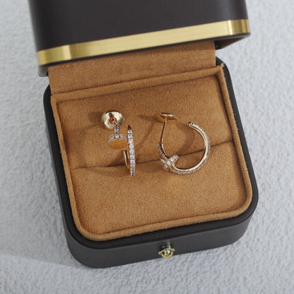 [Marin-Jewelry]JUSTE EARRINGS 12.75MM PINK GOLD DIAMOND