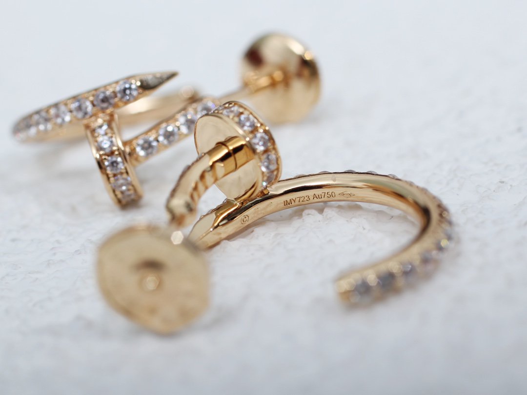 [Marin-Jewelry]JUSTE EARRINGS 12.75MM PINK GOLD DIAMOND