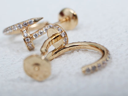 [Marin-Jewelry]JUSTE EARRINGS 12.75MM PINK GOLD DIAMOND