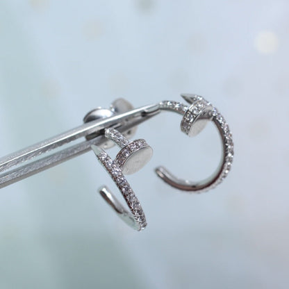[Marin-Jewelry]JUSTE EARRINGS 12.75MM SILVER DIAMOND