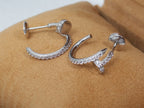 [Marin]JUSTE EARRINGS 12.75MM SILVER DIAMOND