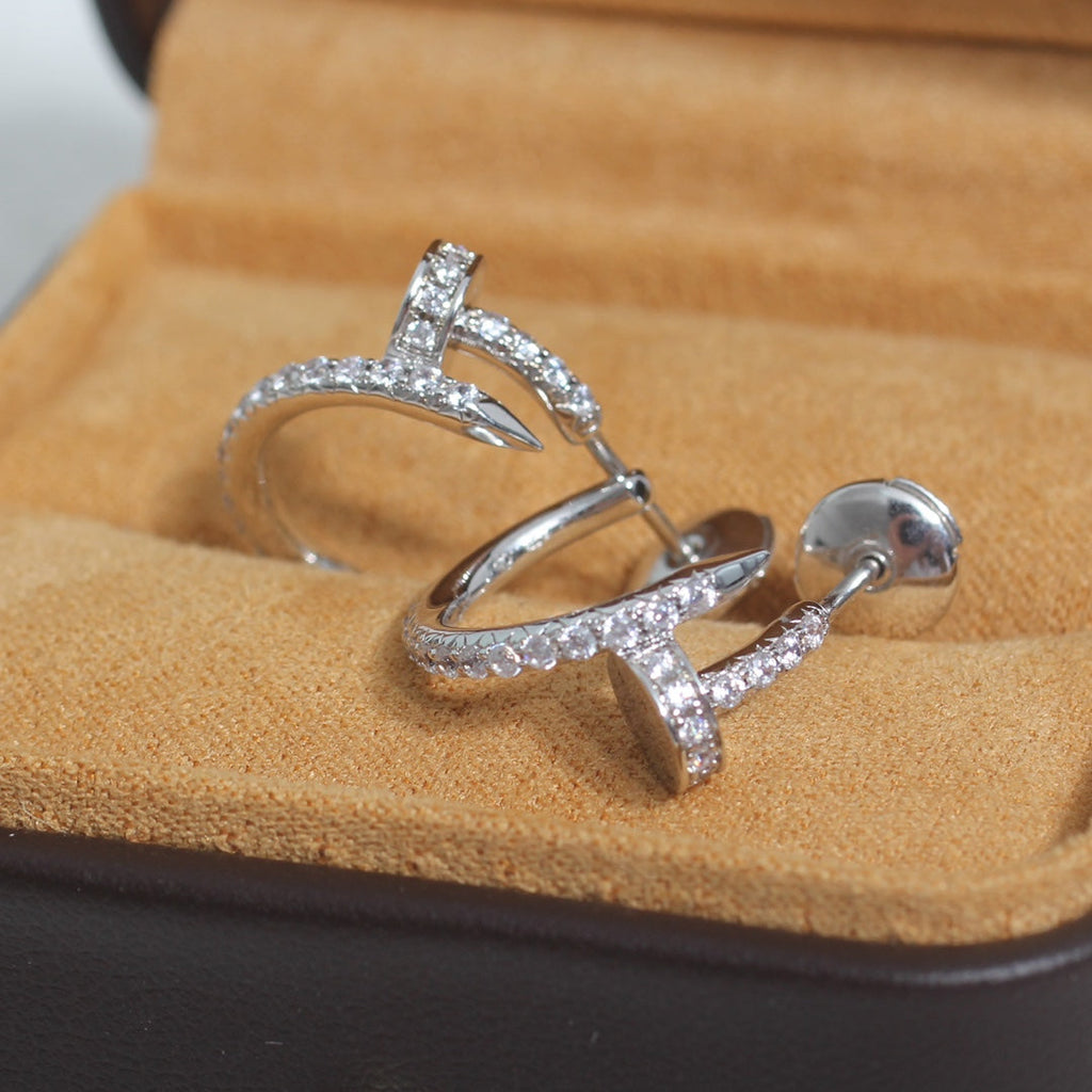 [Marin]JUSTE EARRINGS 12.75MM SILVER DIAMOND