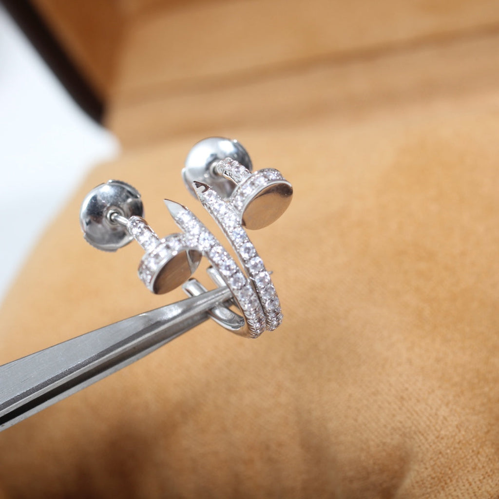 [Marin]JUSTE EARRINGS 12.75MM SILVER DIAMOND
