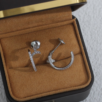 [Marin-Jewelry]JUSTE EARRINGS 12.75MM SILVER DIAMOND