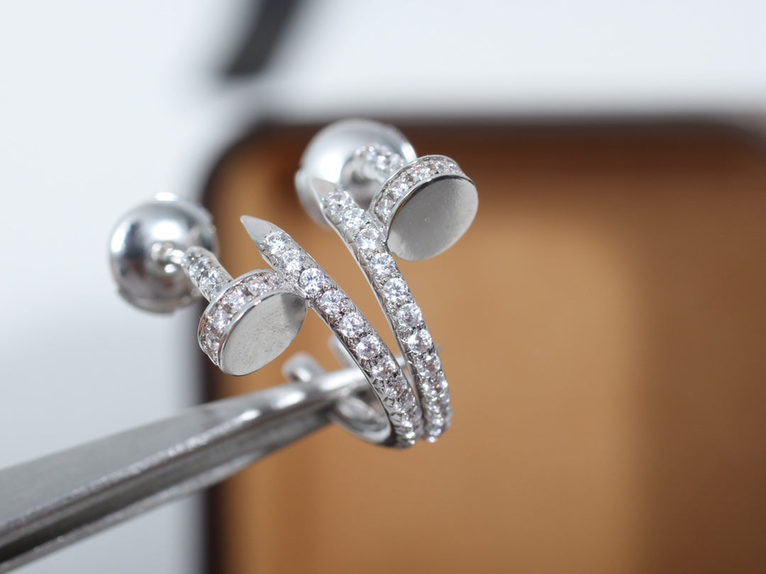 [Marin]JUSTE EARRINGS 12.75MM SILVER DIAMOND