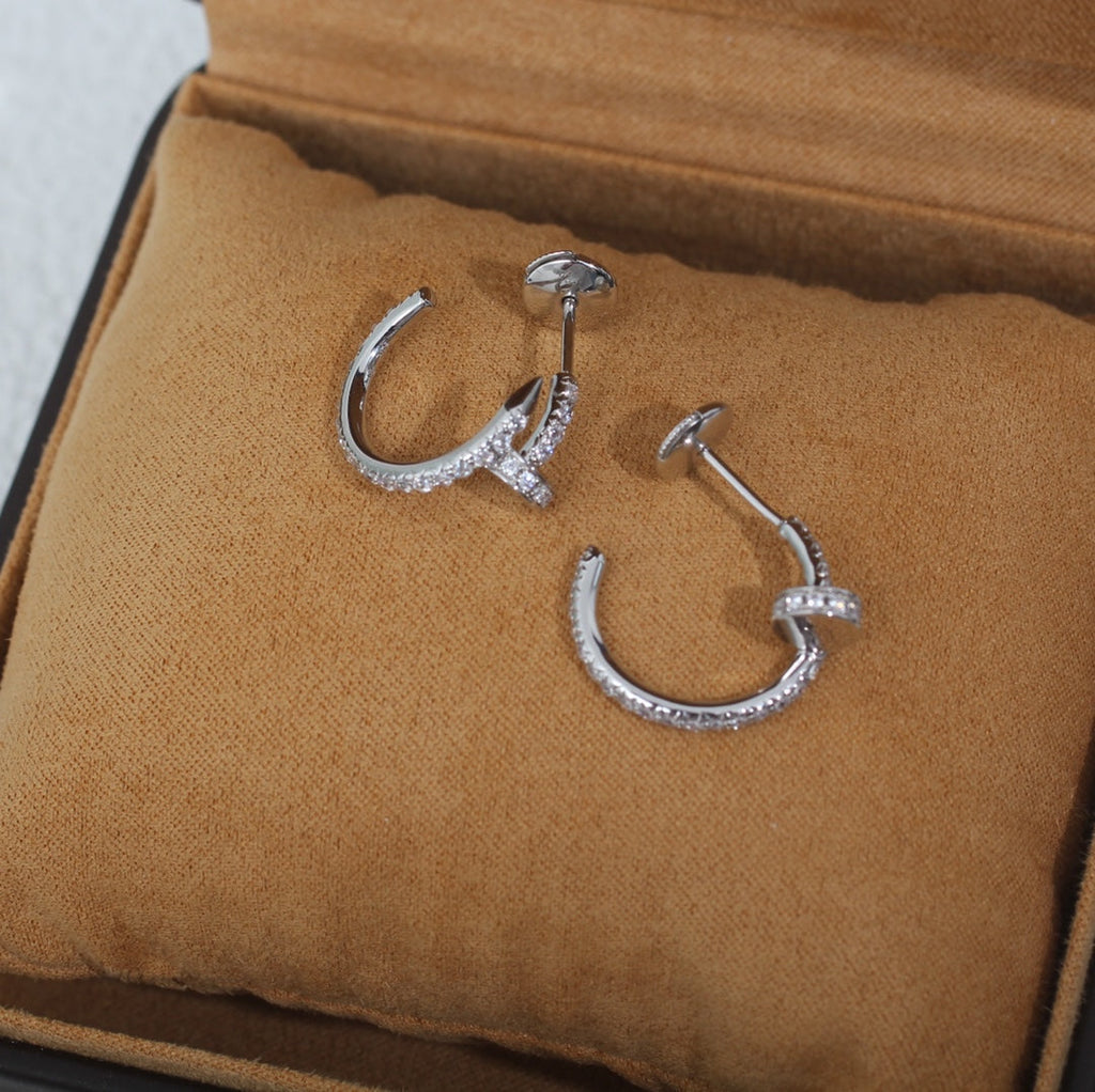 [Marin]JUSTE EARRINGS 12.75MM SILVER DIAMOND