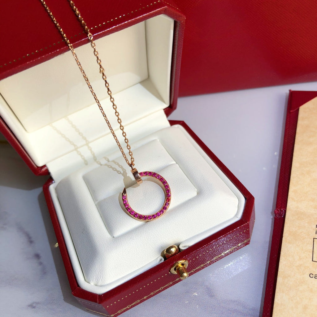 [Marin]JUSTE UN CLOU COLLIER OR DIAMANTS ROUGE