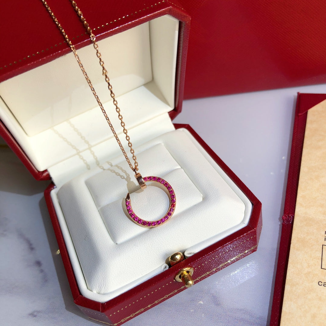 [Marin]JUSTE UN CLOU COLLIER OR DIAMANTS ROUGE