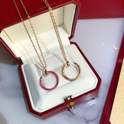 [Marin-Jewelry]JUSTE NECKLACE GOLD RED DIAMONDS
