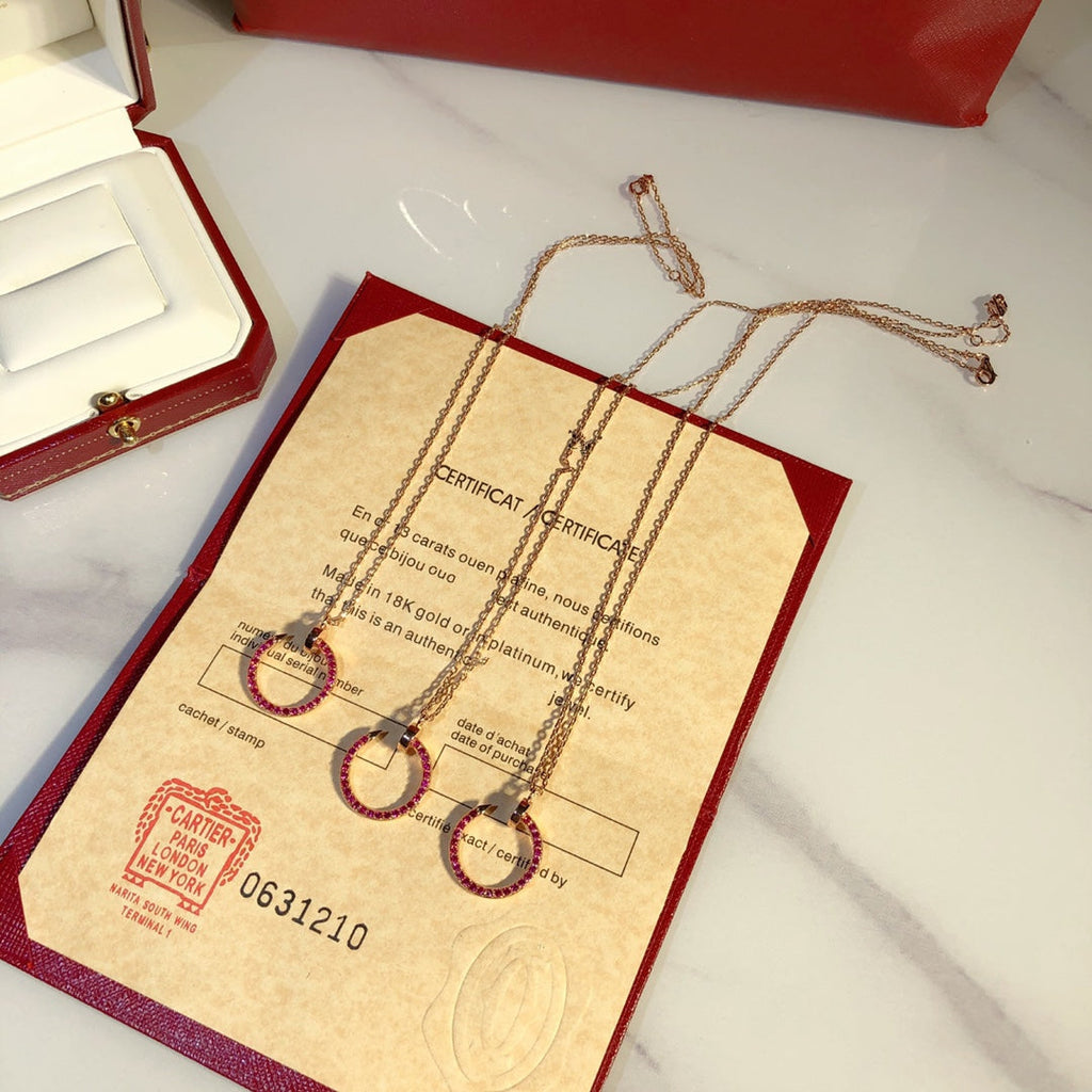 [Marin]JUSTE UN CLOU COLLIER OR DIAMANTS ROUGE