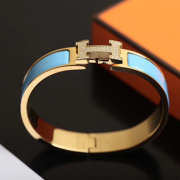 [Marin]H BRACELET NUAGE BLEU OR DIAMANT