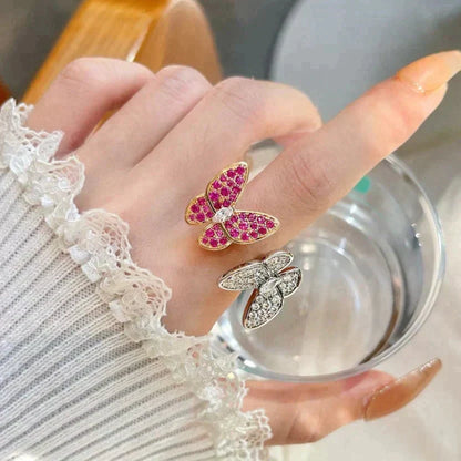 [Marin-Jewelry]TWIN BUTTERFLY DIAMOND RING
