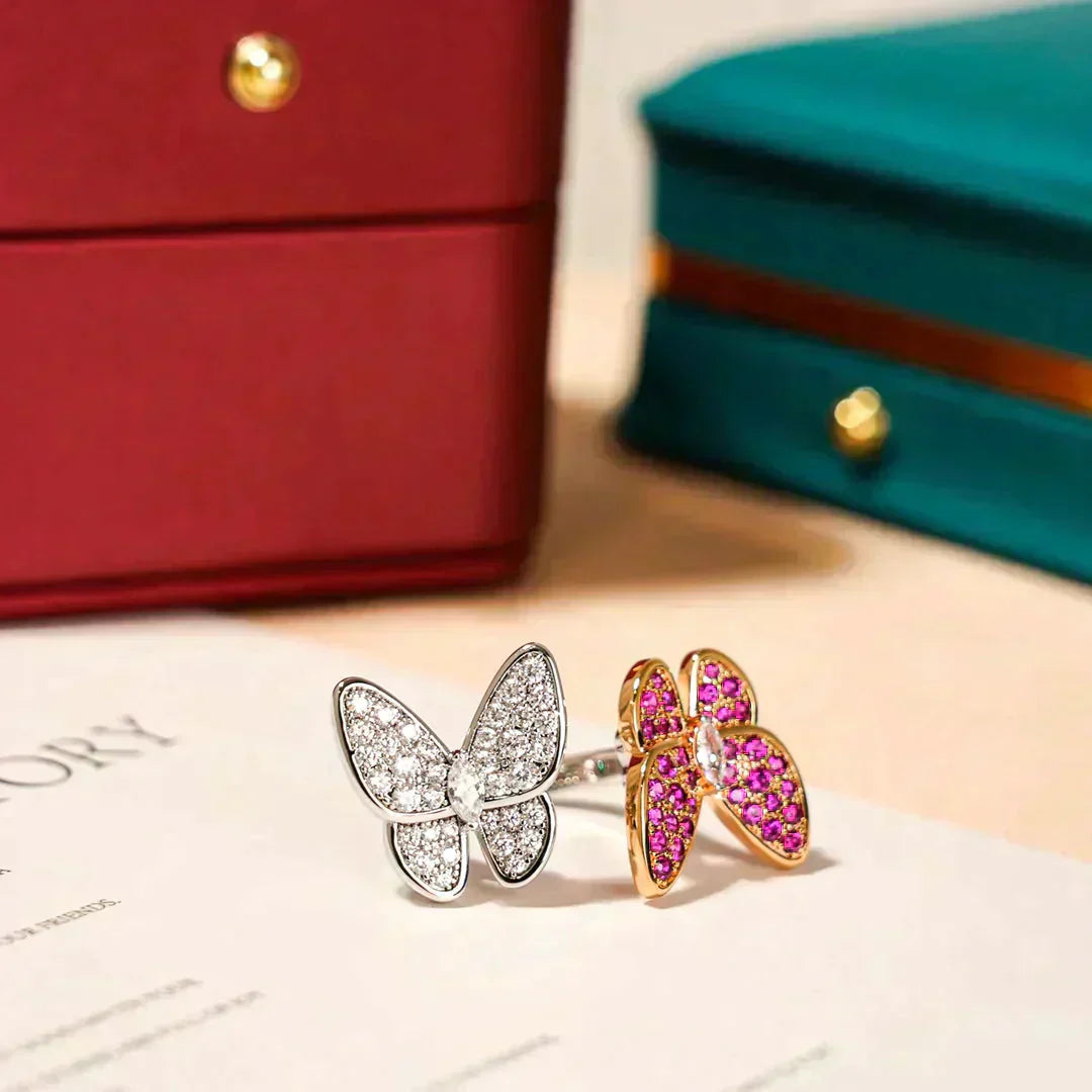 [Marin-Jewelry]TWIN BUTTERFLY DIAMOND RING