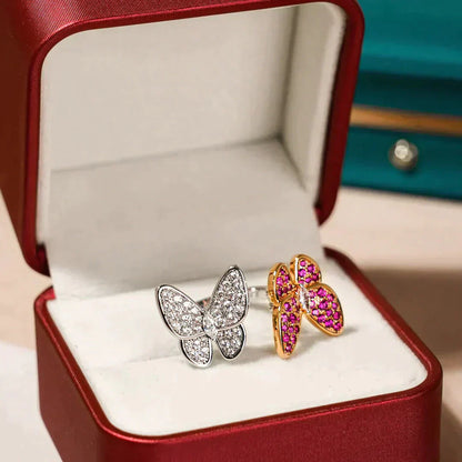 [Marin-Jewelry]TWIN BUTTERFLY DIAMOND RING