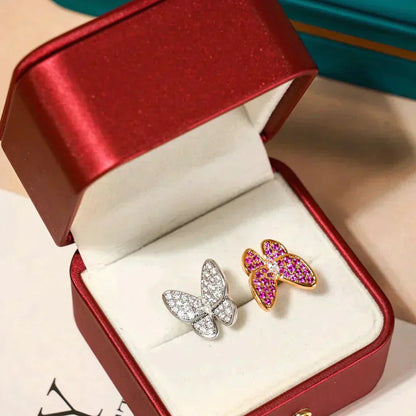 [Marin-Jewelry]TWIN BUTTERFLY DIAMOND RING