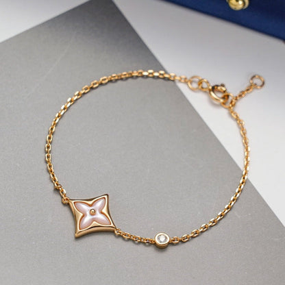 [Marin-Jewelry]STAR 1 DIAMOND PINK GOLD BRACELET