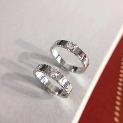 [マリンジュエリー]LOVEリング 3.6MM 1Pダイヤモンド