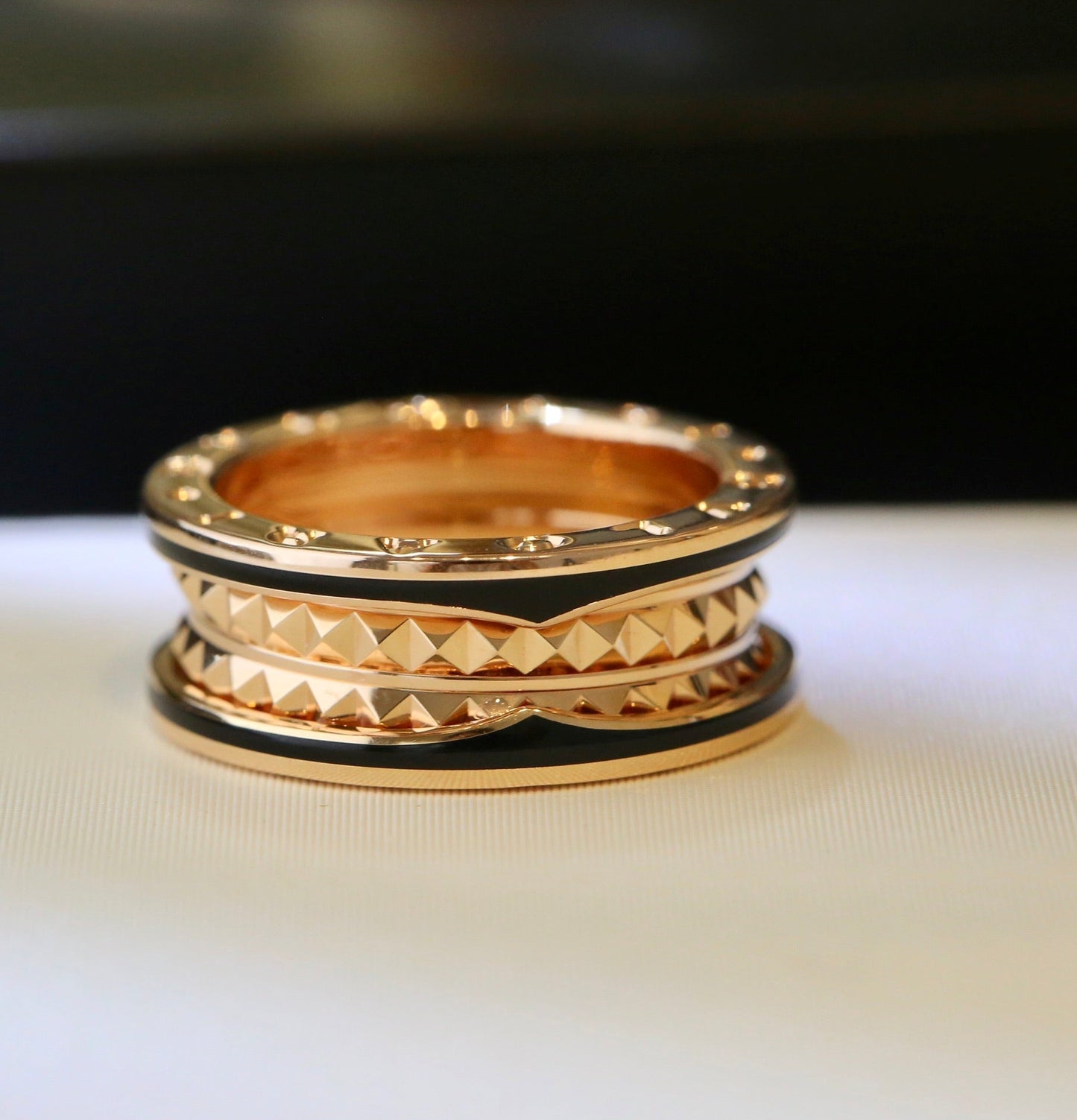 [Marin]ZERO 1 PINK GOLD BLACK CERAMIC RING