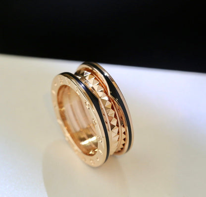 [Marin]ZERO 1 PINK GOLD BLACK CERAMIC RING
