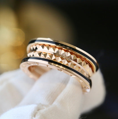 [Marin]ZERO 1 PINK GOLD BLACK CERAMIC RING