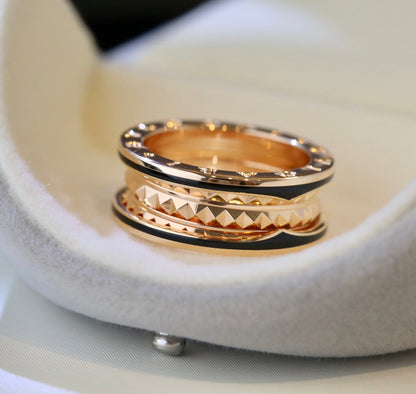 [Marin]ZERO 1 PINK GOLD BLACK CERAMIC RING