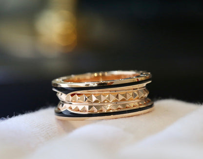 [Marin]ZERO 1 PINK GOLD BLACK CERAMIC RING