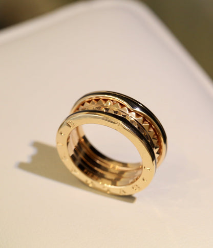 [Marin]ZERO 1 PINK GOLD BLACK CERAMIC RING