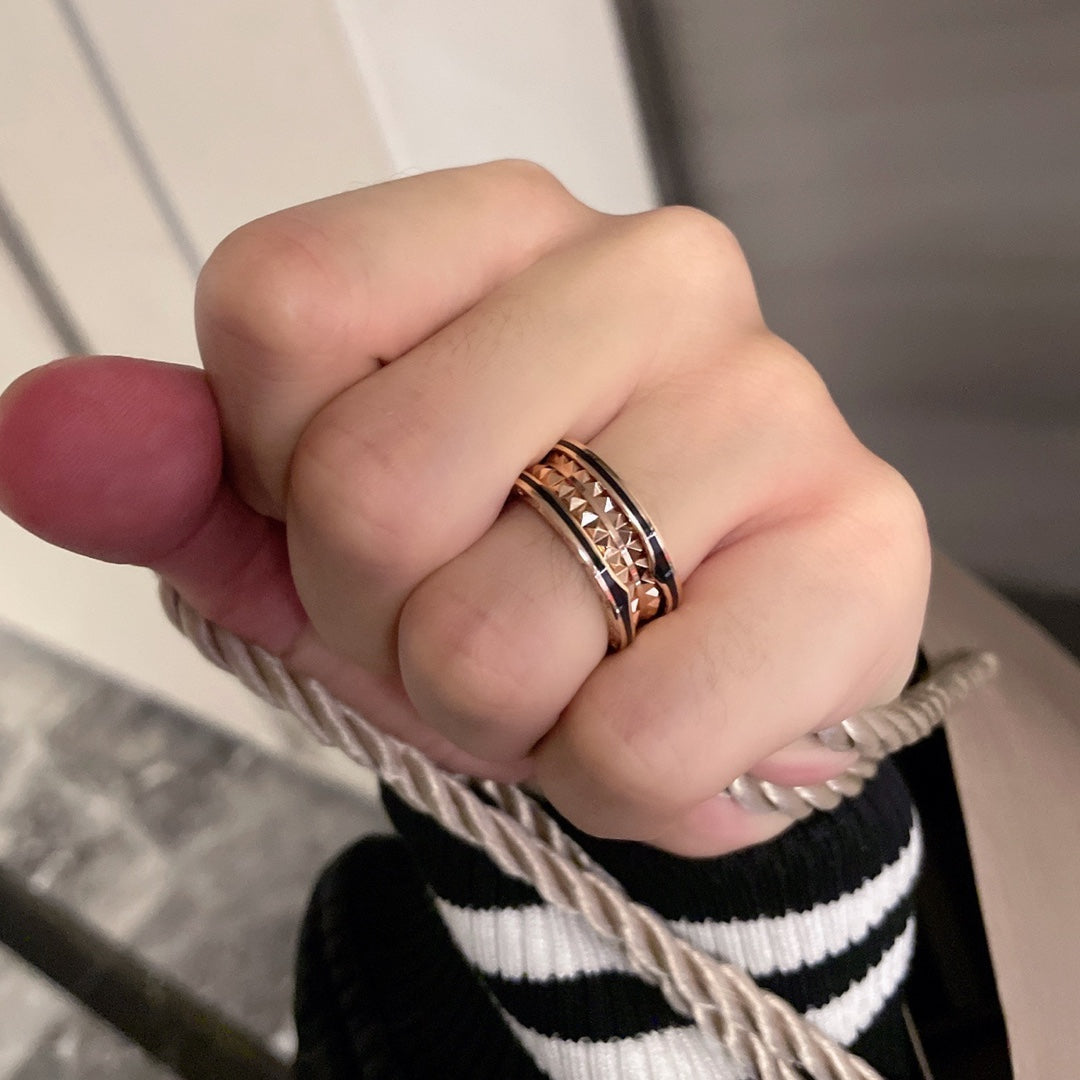 [Marin]ZERO 1 PINK GOLD BLACK CERAMIC RING