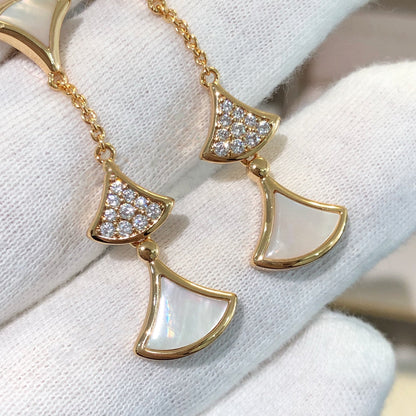 [Marin]DREAM EARRINGS 3 MOTIFS DIAMOND MOP PINK GOLD