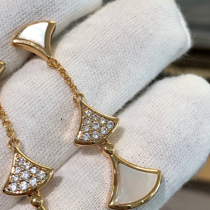 [Marin]DREAM EARRINGS 3 MOTIFS DIAMOND MOP PINK GOLD