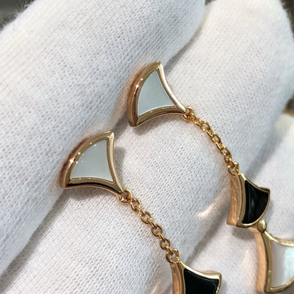 [Marin]DREAM EARRINGS 3 MOTIFS ONYX MOP PINK GOLD