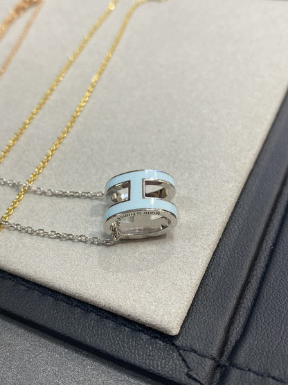 [Marin-Jewelry]POP H LIGHT BLUE NECKLACE