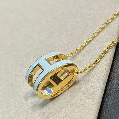 [Marin-Jewelry]POP H LIGHT BLUE NECKLACE