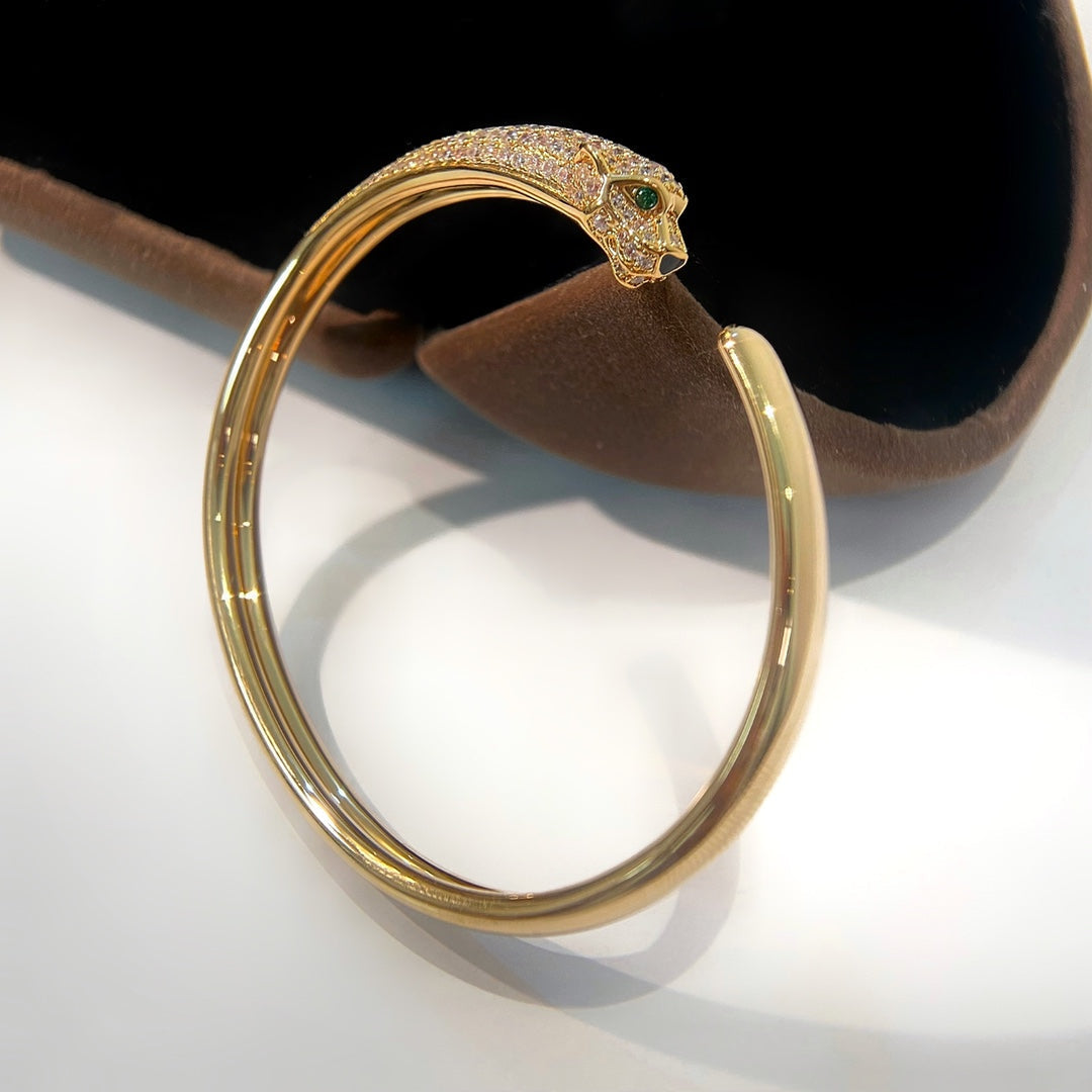 [Marin]PANTHERE GOLD DIAMOND OPEN BRACELET