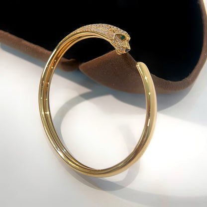 [Marin-Jewelry]PANTHERE GOLD DIAMOND OPEN BRACELET