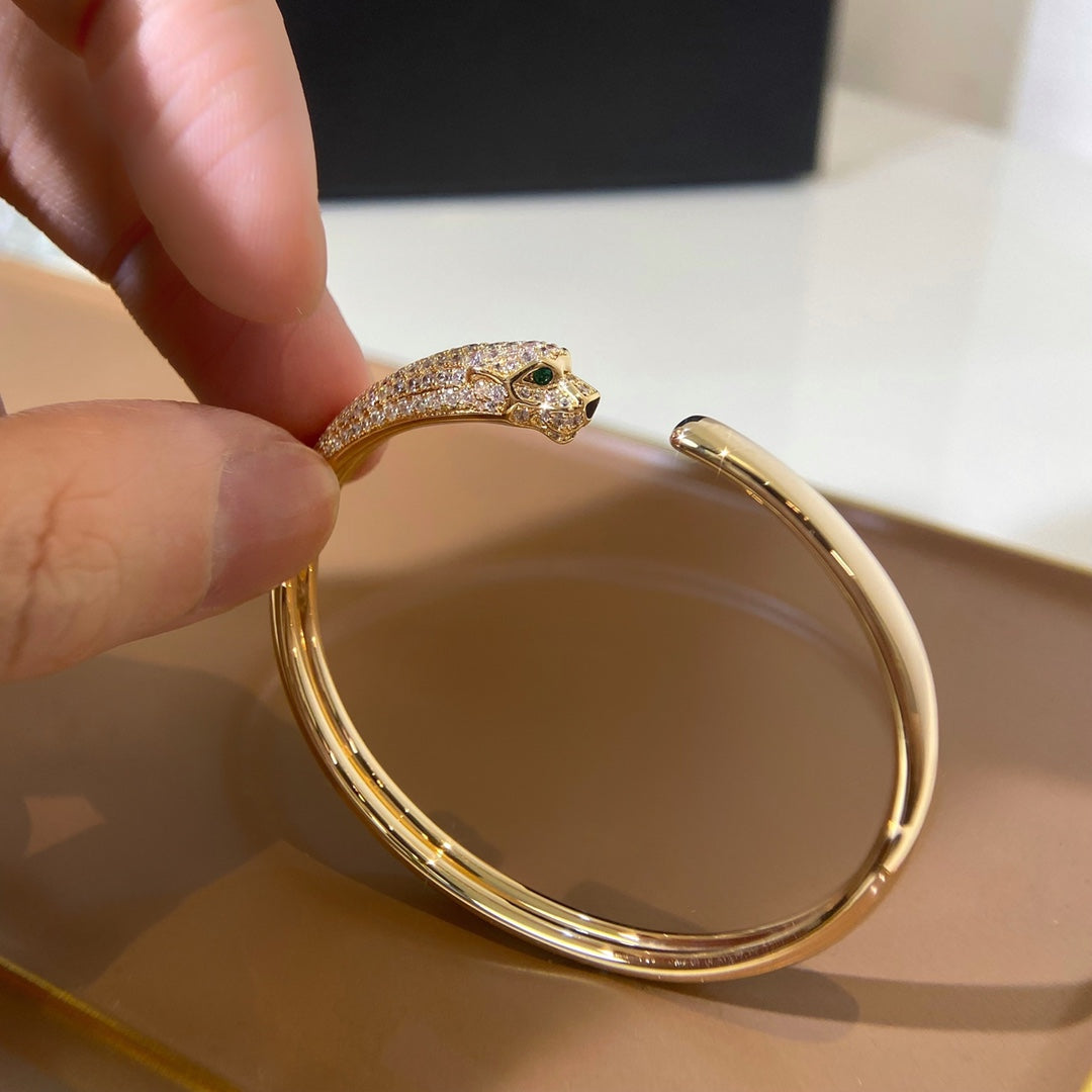 [Marin]PANTHERE GOLD DIAMOND OPEN BRACELET
