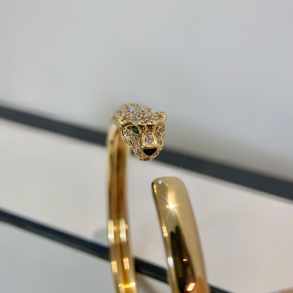 [Marin]PANTHERE GOLD DIAMOND OPEN BRACELET