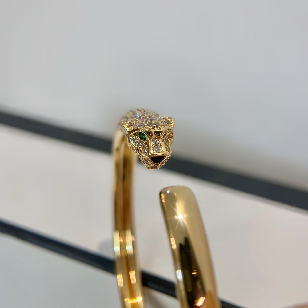 [Marin]PANTHERE GOLD DIAMOND OPEN BRACELET