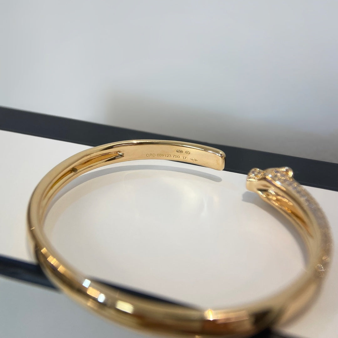 [Marin]PANTHERE GOLD DIAMOND OPEN BRACELET