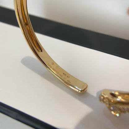 [Marin-Jewelry]PANTHERE GOLD DIAMOND OPEN BRACELET