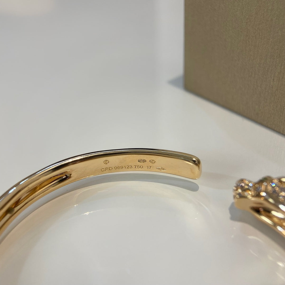 [Marin]PANTHERE GOLD DIAMOND OPEN BRACELET