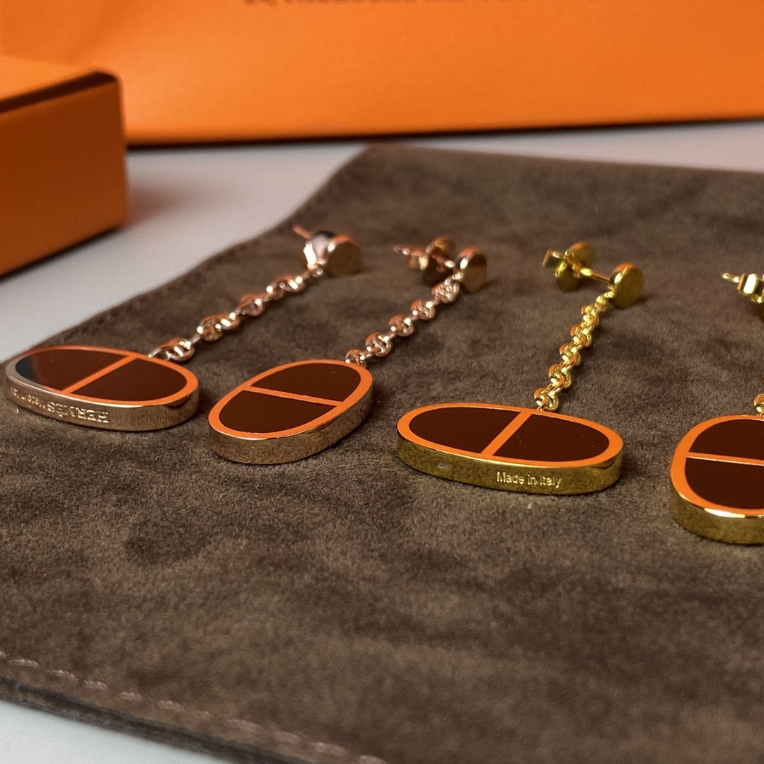 [Marin]CHAINE VERSO BLACK CERAMIC EARRINGS
