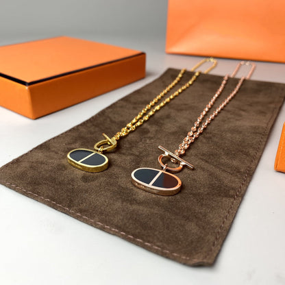 [Marin-Jewelry]CHAINE VERSO BLACK CERAMIC NECKLACE