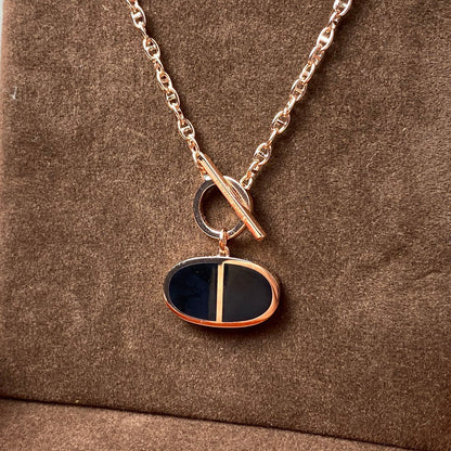[Marin-Jewelry]CHAINE VERSO BLACK CERAMIC NECKLACE