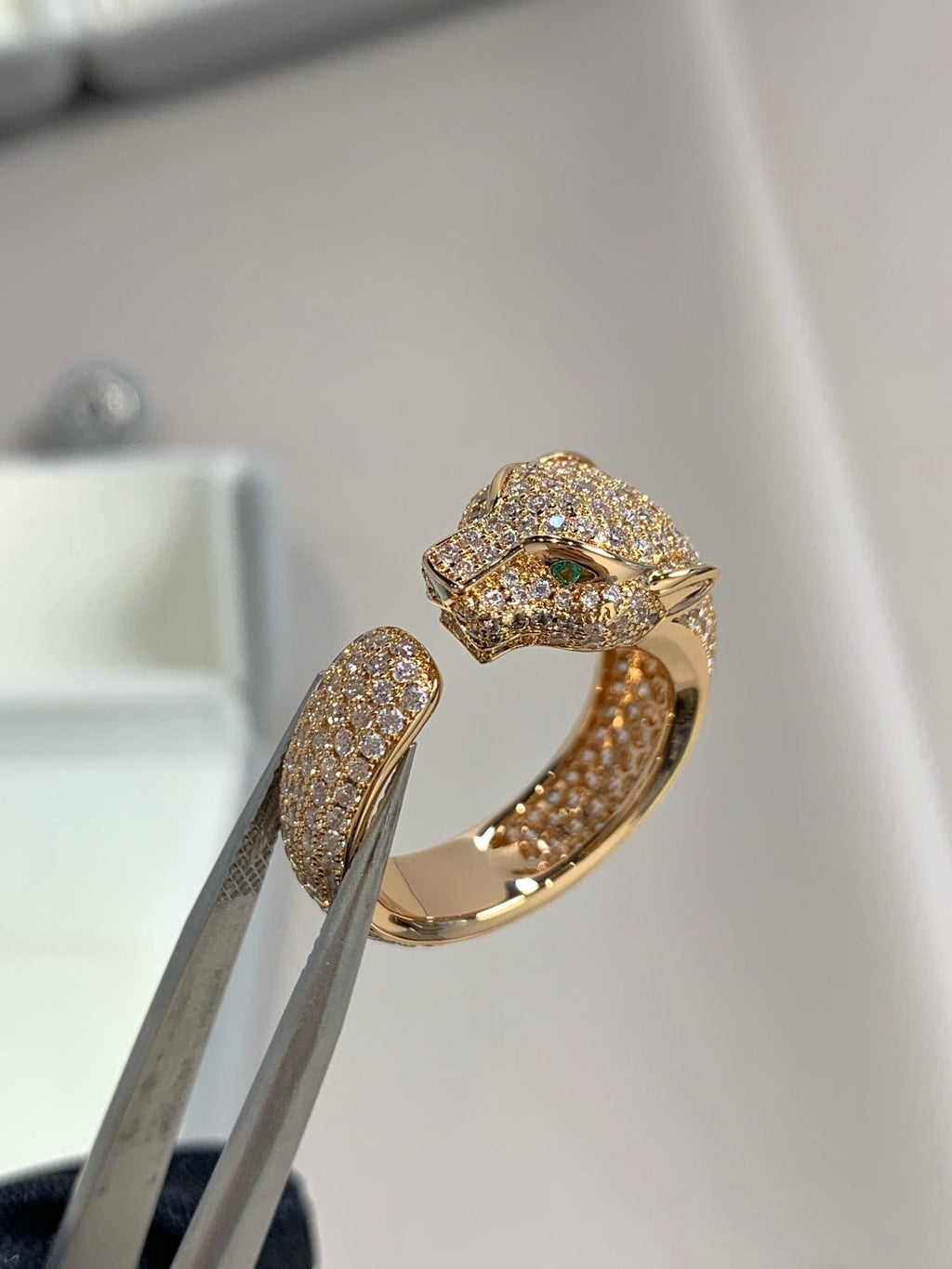 [Marin]PANTHERE PINK GOLD DIAMOND RING