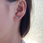 [Marin]BOUCLES D'OREILLES PAPILLON NACRE NOIRE