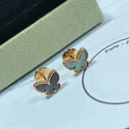 [Marin]BOUCLES D'OREILLES PAPILLON NACRE NOIRE